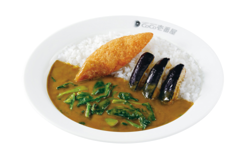 T ほうれん草カレー＋フィッシュフライ(1本)＋なす(3個)