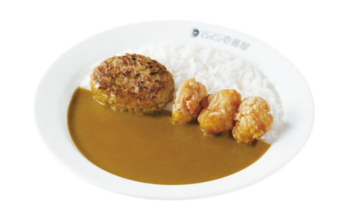 T ポークカレー+ハンバーグ（1個）+フライドチキン（3個）